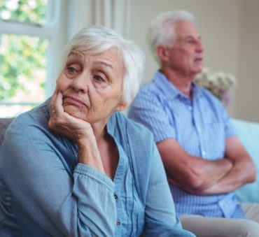 senior couple thinking of divorcing and in need of a reliable long-term marriage divorce lawyer in Chicago.
